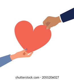 Hands giving heart, donate hearts, Charity, volunteer and community help people. 