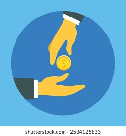 Hände geben Geld und nehmen Geld Vektor Illustration