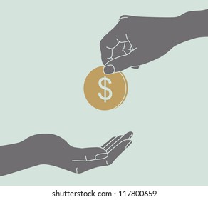 Hands Giving & Receiving Money