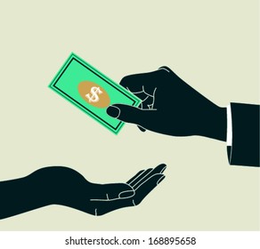 Hands Giving & Receiving Money