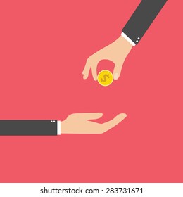 Hands Giving & Receiving Money