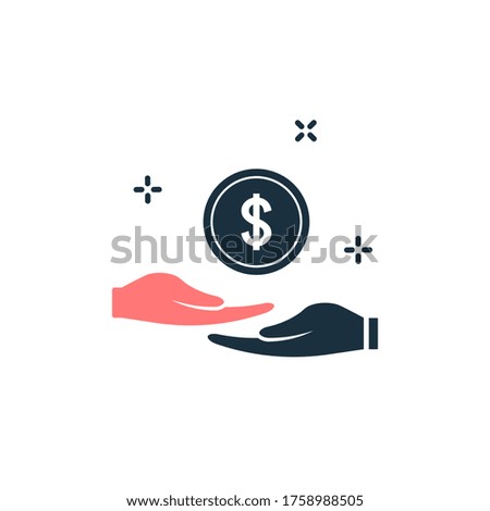 Hands giving and recieving money vector