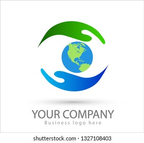 Hands with globe