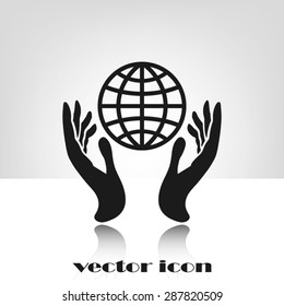 hands and globe