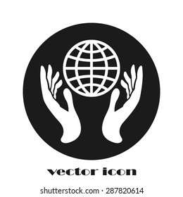 hands and globe
