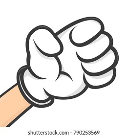 Hands in gloves on white background