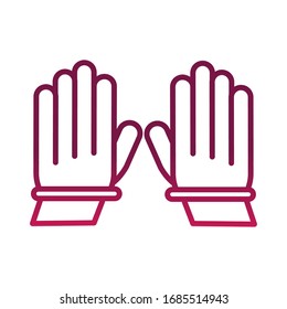 Hände mit Handschuhschutz verhindern die Ausbreitung von covid19 Vektorillustration Farbverlauf-Symbol