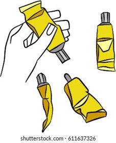 Hands with glue