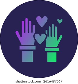 Hands up Glyph Circle Gradient Icon