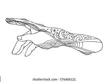 hands of god, vector hand drawn design illustration