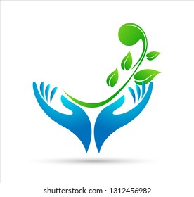 Hands Green Concept Logo Vector Stock Vector (Royalty Free) 1312456982 ...