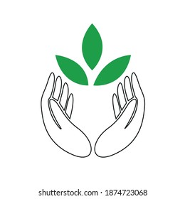 Sprout Hand Agriculture Farming Logo Symbol Stock Vector (Royalty Free ...