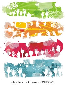 hands up grunge banners