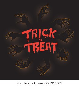 Hands halloween decorate,Vector background concept