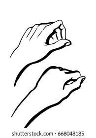 Hands. Hand drawn sketch. Vector illustration