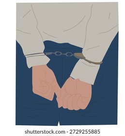Manos esposadas. Arrestan a hombre esposado 