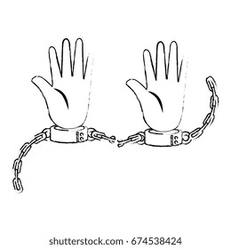 hands with handcuffs icon