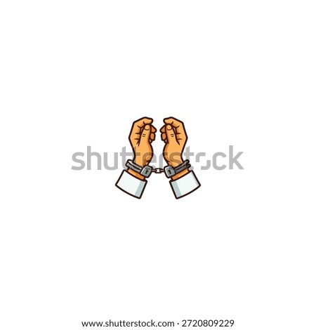 Hands in Handcuffs icon flat vector design