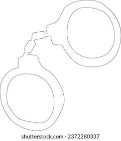 Hands in handcuffs icon in outline style isolated on white background. Crime symbol stock vector illustration.