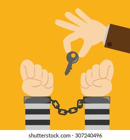 hands in handcuffs (man hands with handcuffs)