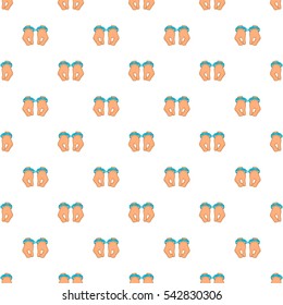 Hands in handcuffs pattern. Cartoon illustration of hands in handcuffs vector pattern for web