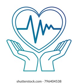 hands with heart cardio isolated icon