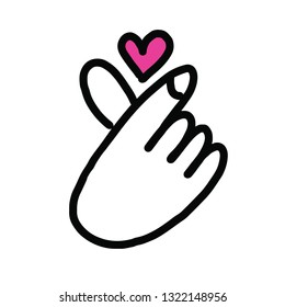 Hands and heart child drawings- vector illustration, eps