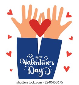 Hands with heart. Happy Valentine's day