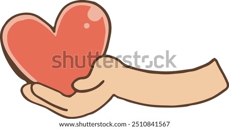 Hands with a heart, helping, disaster relief, volunteering.