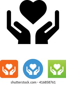 Hands with heart icon