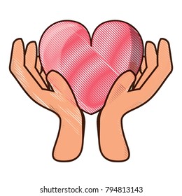 hands with heart icon