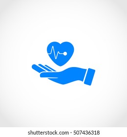 hands of the heart icon, flat design best vector icon