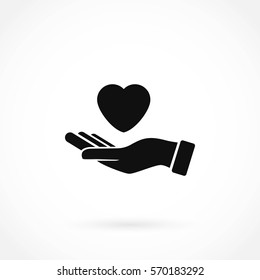 hands of the heart icon, flat design best vector icon