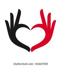 hands and heart icon. logo vector.