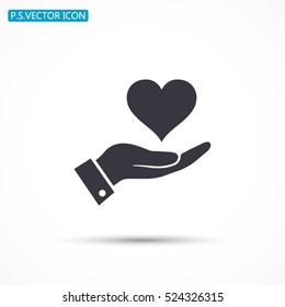 In The Hands Of The Heart  Icon, Vector . 10 EPS