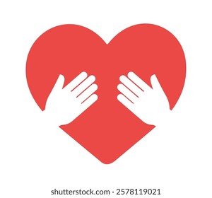 hands in heart icon vector