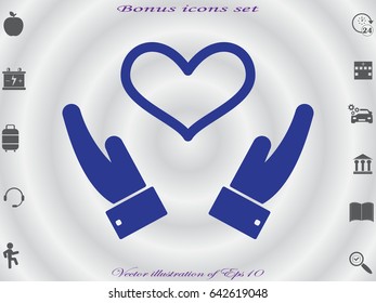 Hands, heart, icon, vector illustration of Eps10