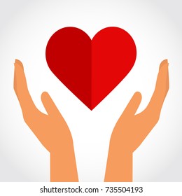 Hands Heart Icon Vector Illustration Stock Vector (Royalty Free ...