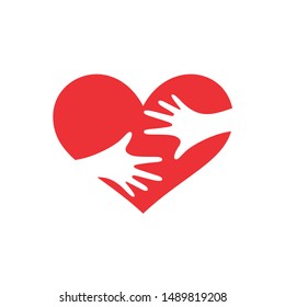 Hands Heart Logo Design Stock Vector (Royalty Free) 1489819208 ...