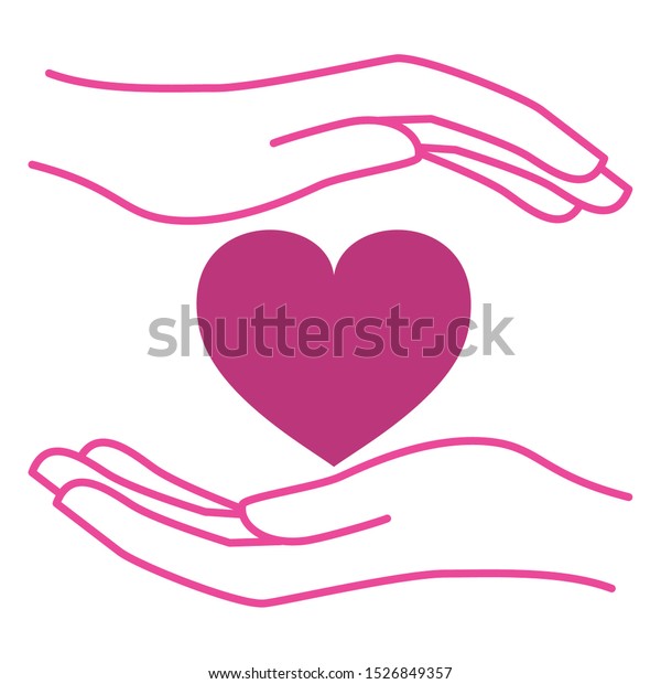 Hands Heart Love Campaign Vector Illustration Stock Vector Royalty