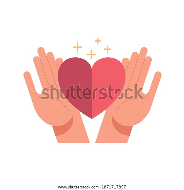 Hands Heart Love Feeling Stars Vector Stock Vector Royalty Free