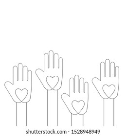 Hands with a heart in the middle of the palm