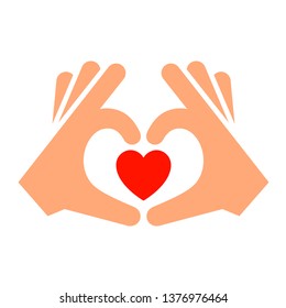 Hands with heart new icon, two-tone silhouette, isolated on white background, vector illustration for your design.