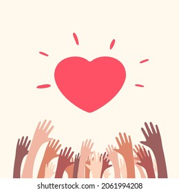 Hands with heart shape illustration