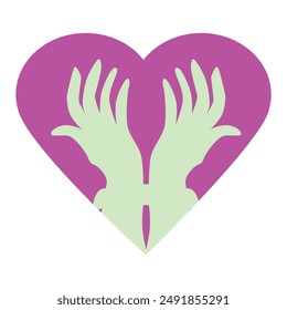 Hands in heart shape. Vector illustration. Love and romance.