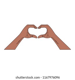 Hands with heart sign pop art