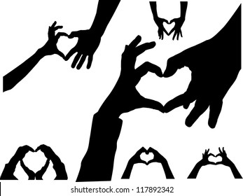 hands heart silhouette
