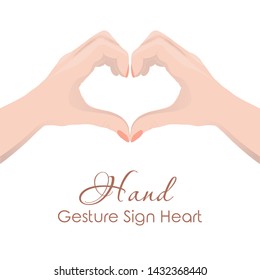 Hands with Heart Symbol isolated on white.
