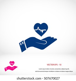 hands of the heart vector, Vector EPS 10 illustration style