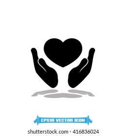 hands heart vector icon
